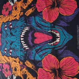 Unique brand new colorful hand drawn, printed  "Dino" Tapestry